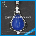 Factory Price 925 Silver Blue Sapphire Stone Pendant